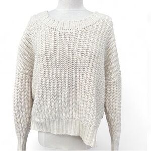 Aerie OFFLINE Chunky Knit Crewneck Sweater Ivory White
Slit Thumbhole Small